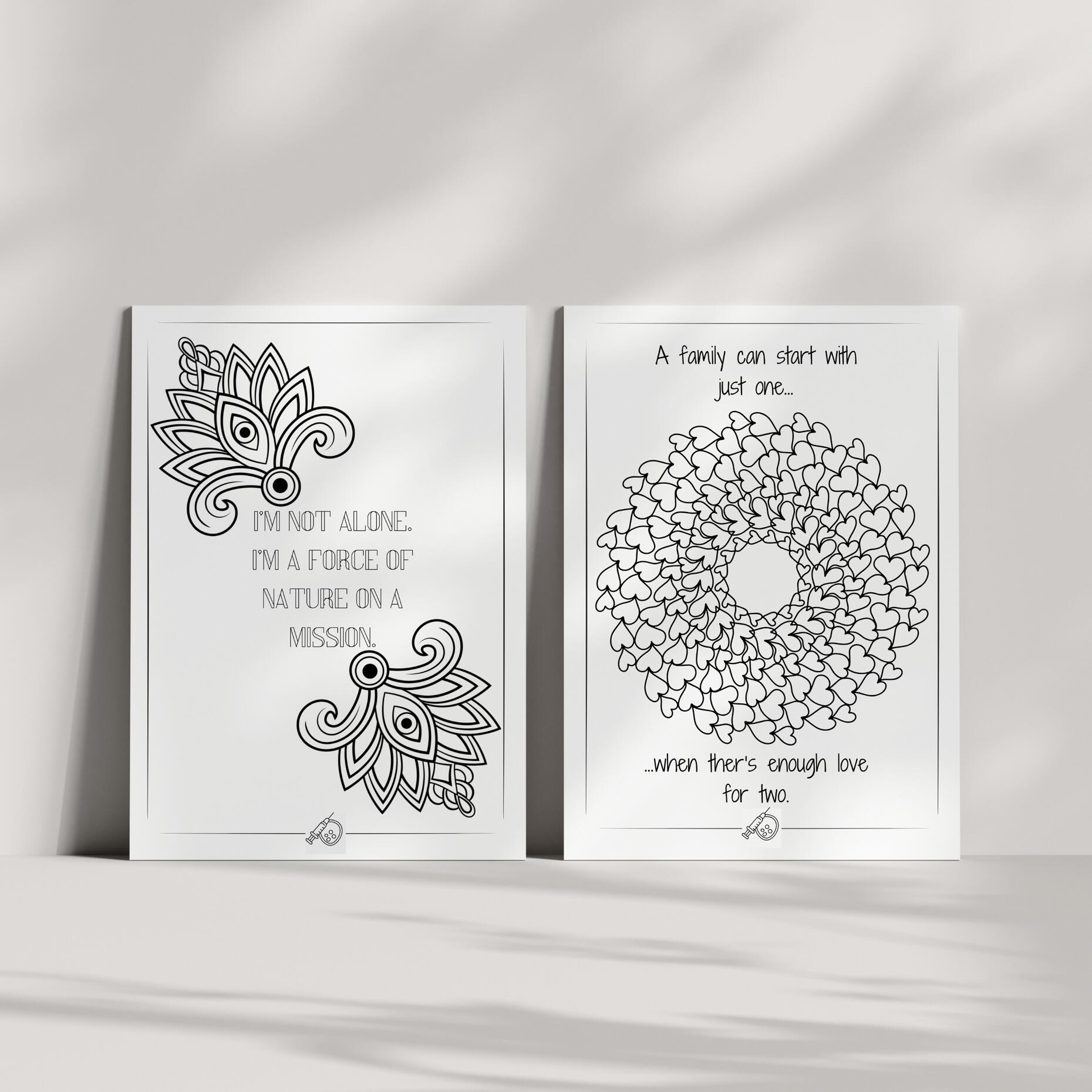 Therapeutic mandala pages for Solo Moms navigating fertility and IVF